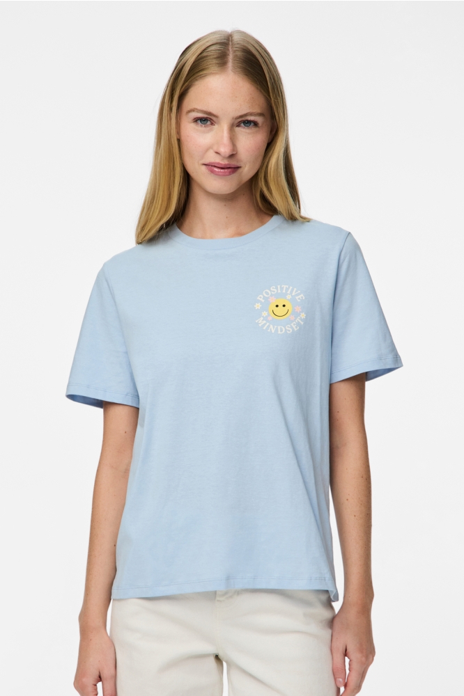PCTAMERA SS PRINTED T-SHIRT JRS BC 17157450 CASHMERE/BLUE/POSITIVE